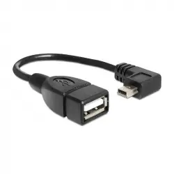 Nanocable Cable OTG USB 2.0 MiniUSB Acodado Negro