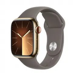 Apple Watch Series 9 GPS + Cellular 45mm Oro Caja de Acero Inoxidable con Correa Deportiva Arcilla S/M