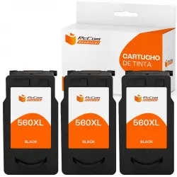 Pccom Essential Canon Pg560xl Cartucho Tinta Compatible Negro Pack 3