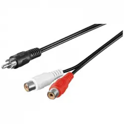 Equip Cable Audio Mini Jack 3.5mm Macho a 2x RCA Hembra 2.5m Negro