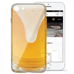 Ksix Flex Funda TPU Cerveza para iPhone 7/8/SE 2020