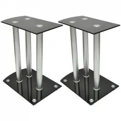 VidaXL Set de 2 Soportes para Altavoz Cristal Negro