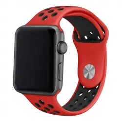 Cool Correa Sport Rojo/Negro para Apple Watch 42/44mm Series 1/2/3/4/5/6/7/SE