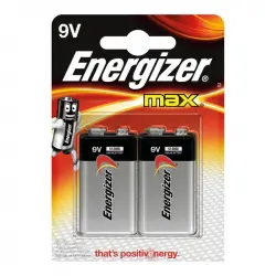 Energizer Max Pilas Alcalinas 6LR61/6LF22 9V 2 unidades