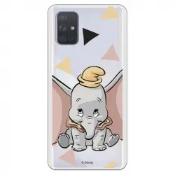 Funda Oficial de Disney Dumbo Silueta Transparente para Samsung Galaxy A71
