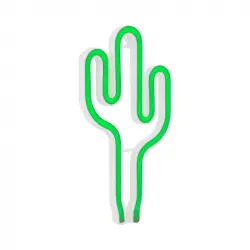 Efectoled Neón Led Cactus Con Batería Verde