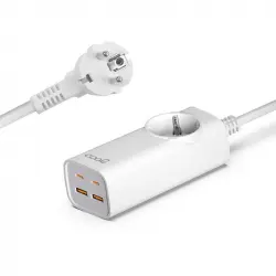 Cool Cargador Universal Multipuerto 65W Regleta 5 Puertos Blanco