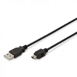 Digitus Cable de Conexión USB Tipo A-Mini USB 1.8m Conform Negro