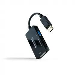 Nanocable Conversor DisplayPort a HDMI/DVI/VGA 20cm Negro