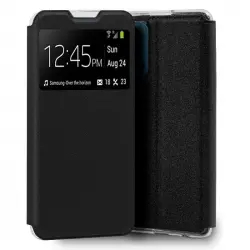 Cool Funda Flip Cover Liso Negra para Oppo Reno 4