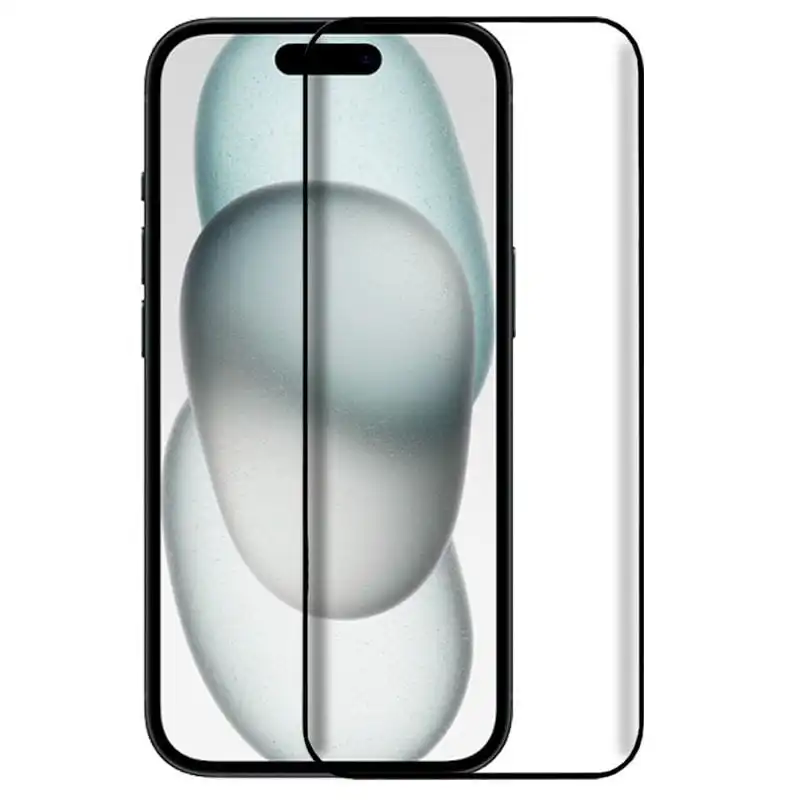 Cool Protector de Pantalla Cristal Templado Full 3D Negro para iPhone 15/ 16