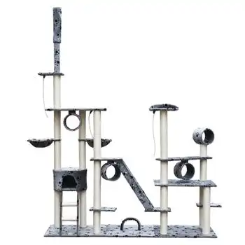 Rascador Para Gatos Lujoso 230-260 Cm Gris Con Estampado De Patas Vidaxl