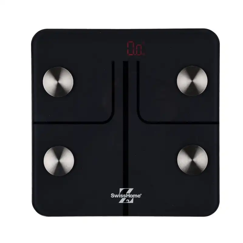 Báscula Digital De Baño Swisshome Afrodite Sh Vidrio Templado 180 Kg Negro