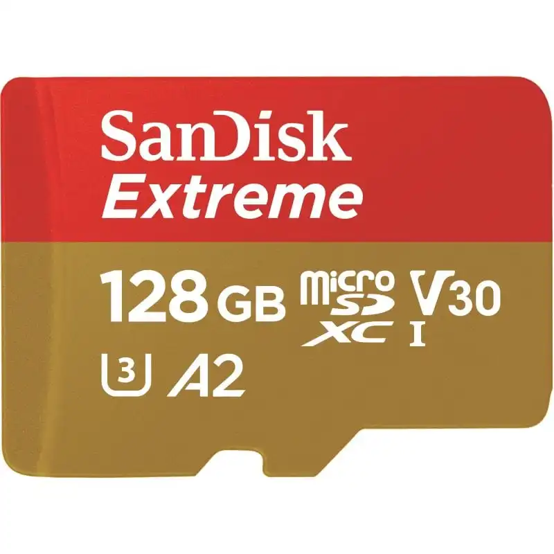 Sandisk Extreme MicroSDXC 128 GB A2 Clase 10 V30 UHS-I + Adaptador