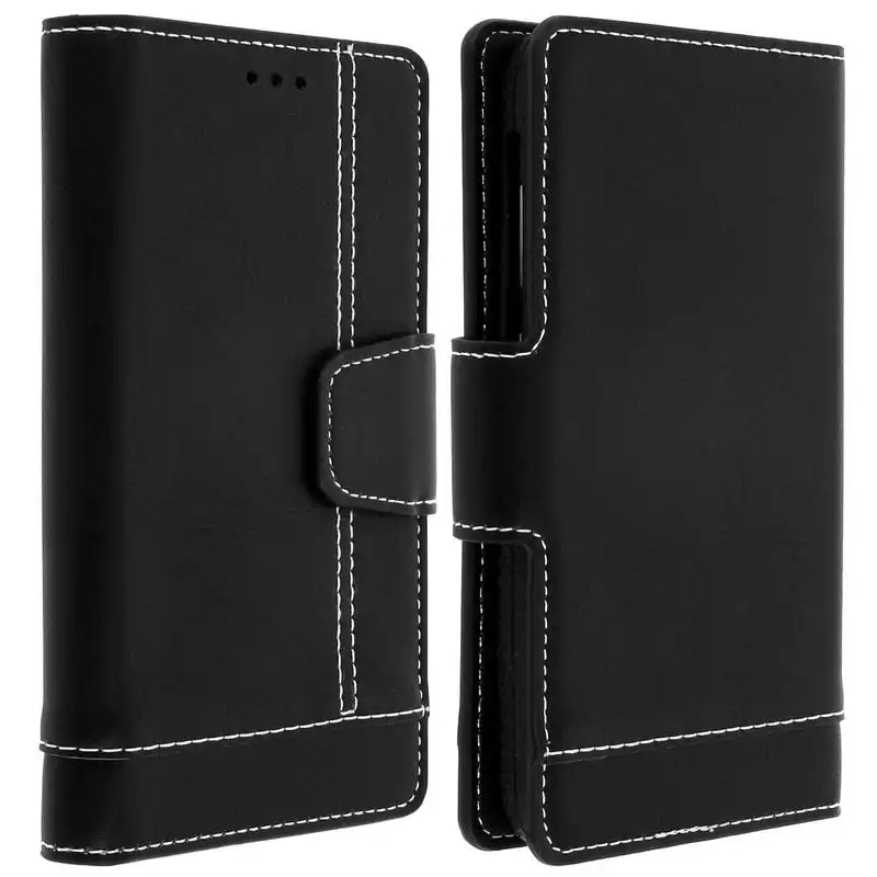 Avizar Funda Billetera con Soporte Negra para Smarphones 5" a 5.5"