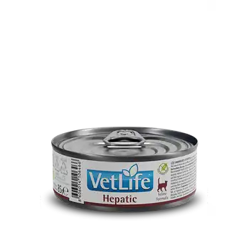 Vet Life Fórmula Felina Hepatic Comida Húmeda Para Gatos Farmina 12x85 G
