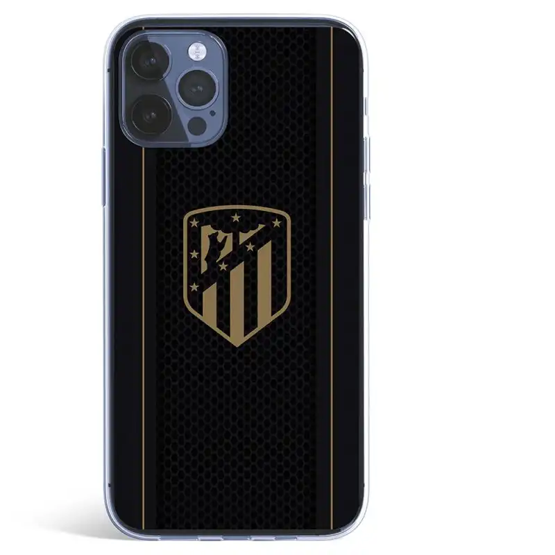 Funda Licencia Oficial Atlético de Madrid Escudo Dorado Fondo Negro para iPhone 12 Pro Max