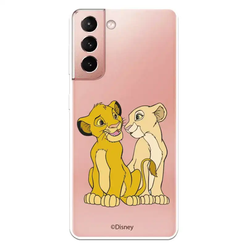 Funda Oficial de Disney Simba y Nala Silueta El Rey León para Samsung Galaxy S21
