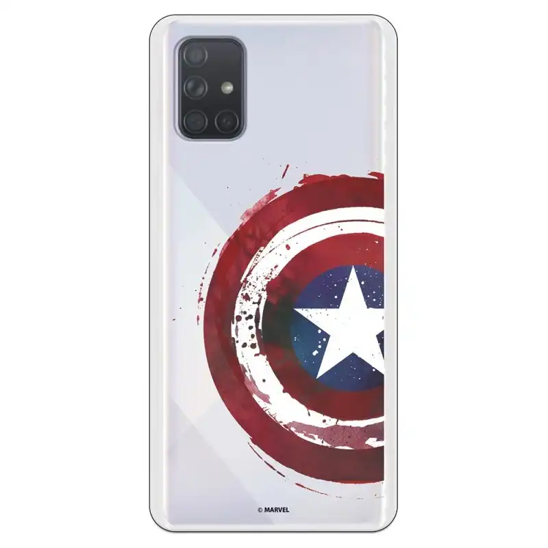Funda Oficial de Marvel Capitán América Escudo Transparente para Samsung Galaxy A71