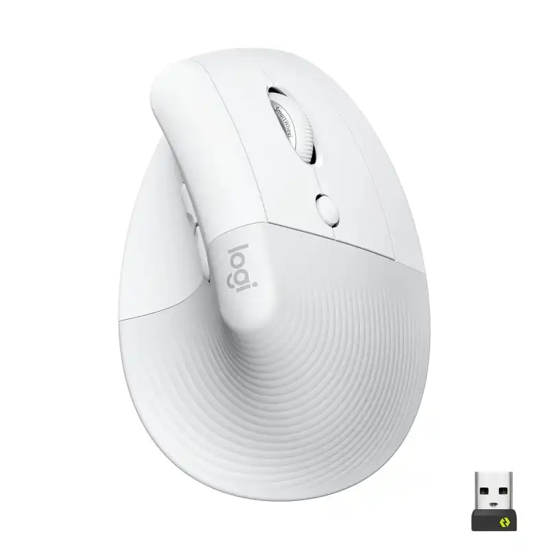 Logitech Lift Ratón Inalámbrico Vertical para Diestros 4000 DPI Blanco