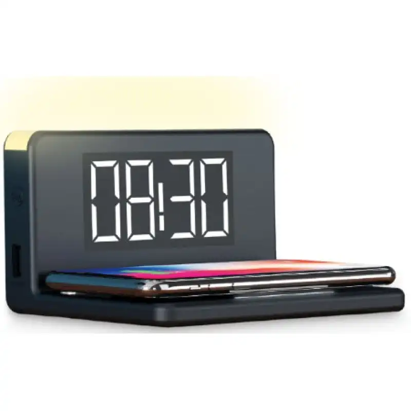 Ksix Reloj Despertador con Base de Carga QI