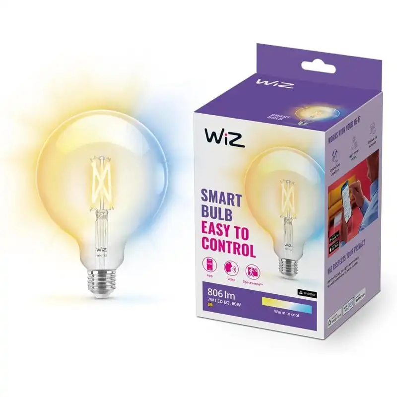 WIZ G125 Whites Bombilla Inteligente Wi-Fi 7W E27 Blanco Regulable