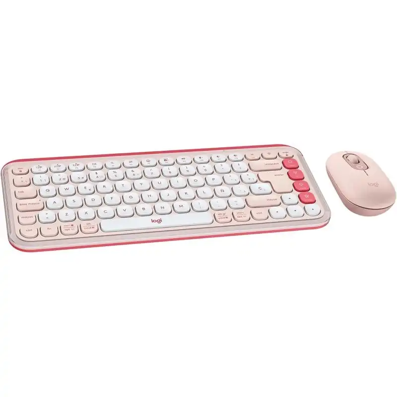 Logitech Pop Icon Combo Pack Teclado + Ratón Inalámbrico Rosa