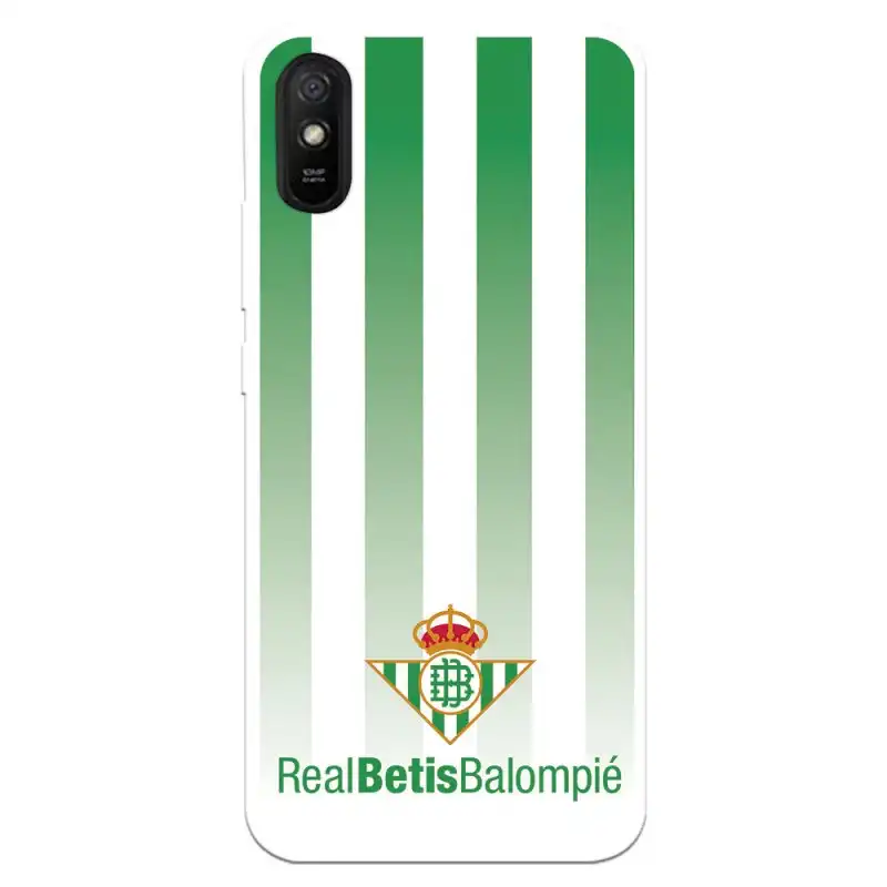 Funda Licencia Oficial Real Betis Balompié Fondo Rayas Verdiblancas para Xiaomi Redmi 9A