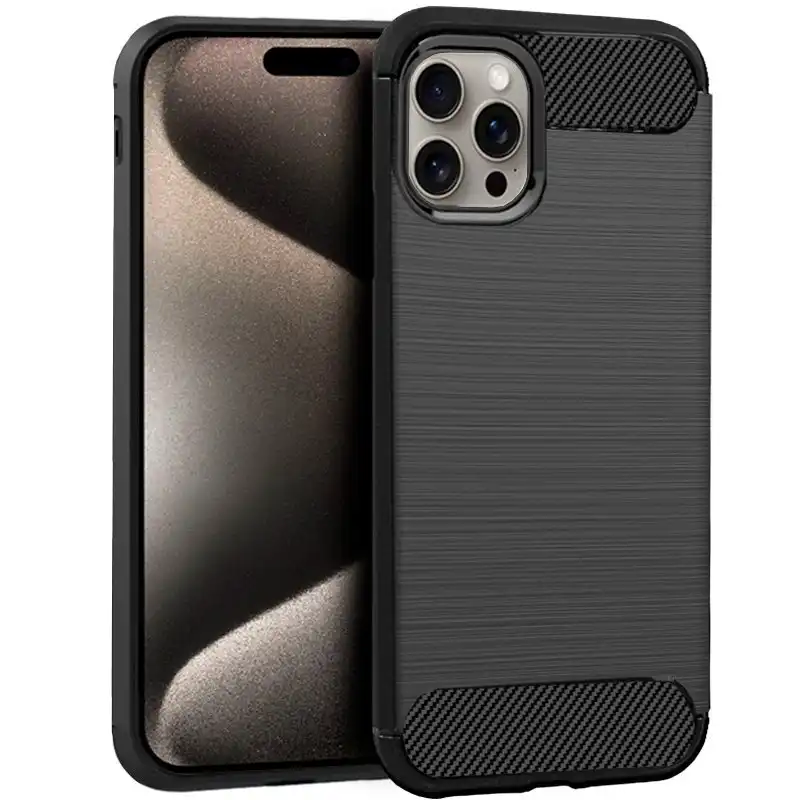 Cool Carcasa Carbón Negro para iPhone 15 Pro Max