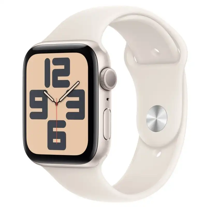 Apple Watch SE GPS 44mm Caja Aluminio Blanco Estrella con Correa Deportiva Blanco Estrella M/L