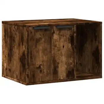 Mueble Arenero Para Gatos Madera Roble Ahumado 60x40x40 Cm Vidaxl