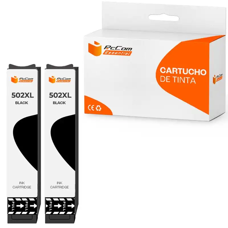 Pccom Essential Cartucho Tinta Compatible con Epson 502XL Negro Pack 2