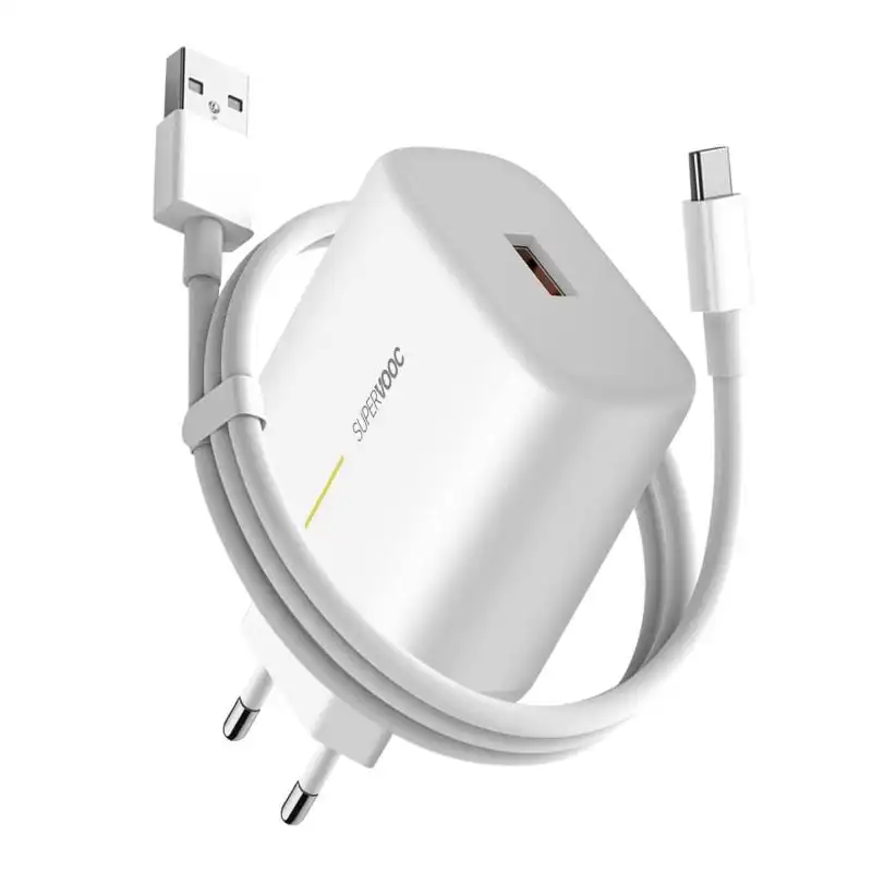 OPPO Cargador de Red Carga Rápida SUPERVOOC 65W + Cable USB-C Blanco