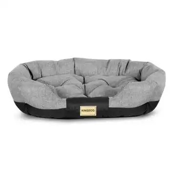 Cama Para Perro Cama Para Mascotas Ovalada Impermeable 130x105 Cm Color Gris Oscuro
