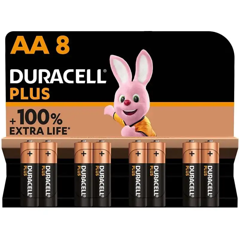 Duracell Plus Pack 8 Pilas Alcalinas AA LR06 1.5V