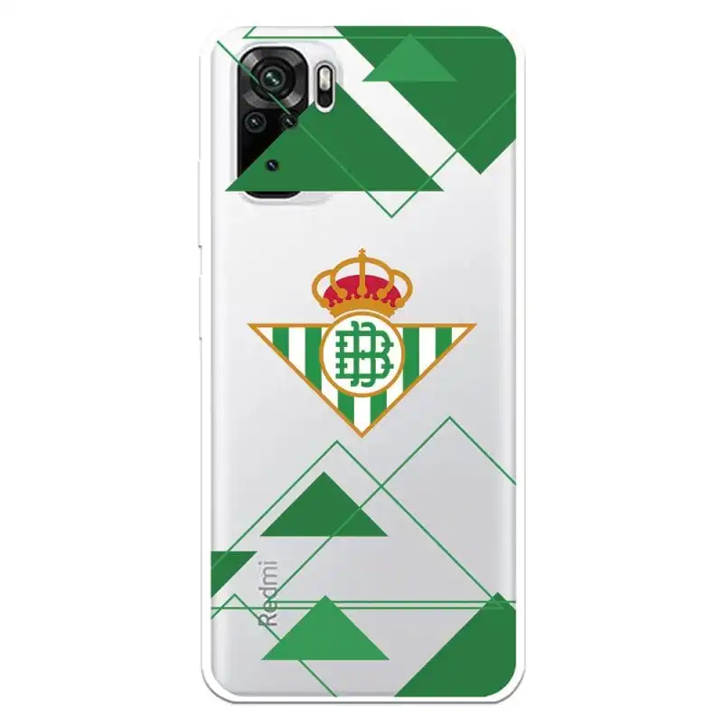 Funda Licencia Oficial Real Betis Balompié Escudo Fondo Transparente para Xiaomi Redmi Note 10