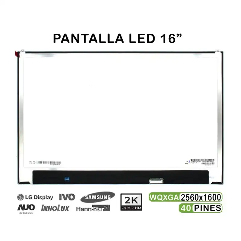 Pantalla Led De 16" Para Portátil LP160WQ1-SPA1 40 Pines