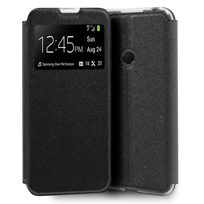 Cool Funda Flip Cover Liso Negra para Huawei Y5p