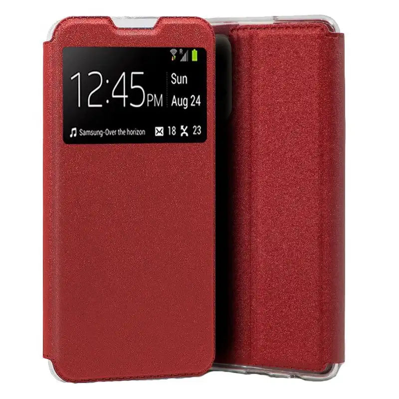 Cool Funda Flip Cover Liso Rojo para Samsung A525 Galaxy A52 / A52 5G / A52s 5G