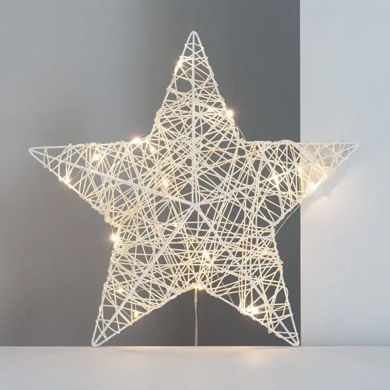 EfectoLED Irawo Estrella con Guirnalda de Luces LED 42x42cm Blanco Cálido 2700k - 3000k