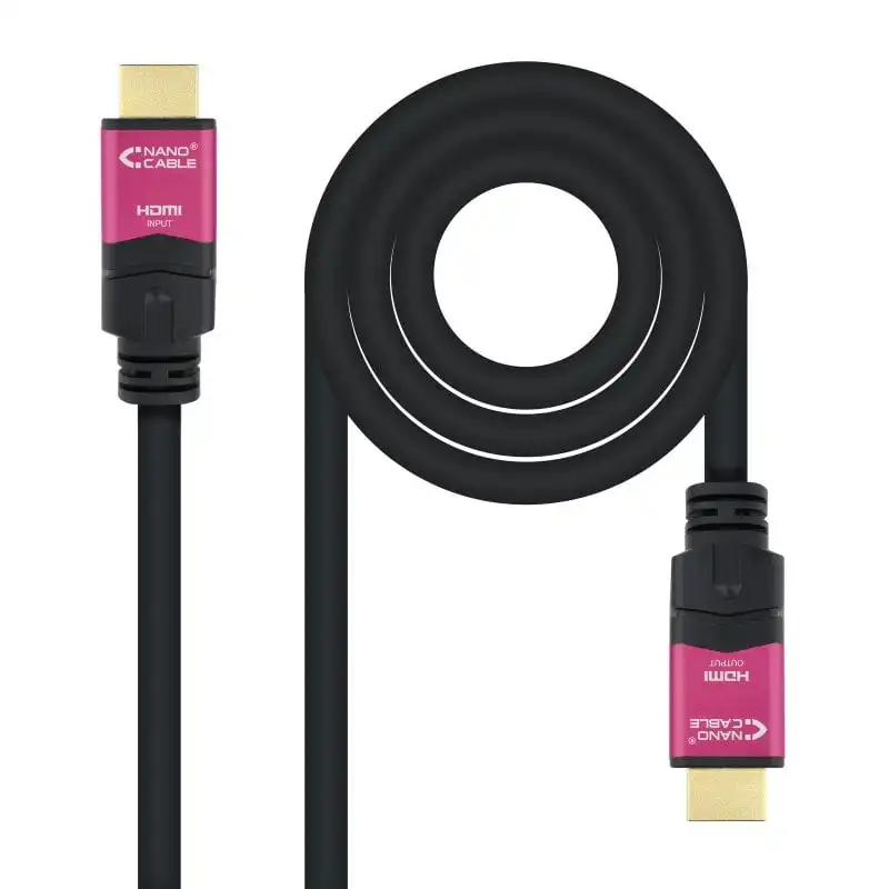 Nanocable Cable HDMI V2.0 4K@60Hz 18Gbps con Repetidor Macho/Macho 15m Negro