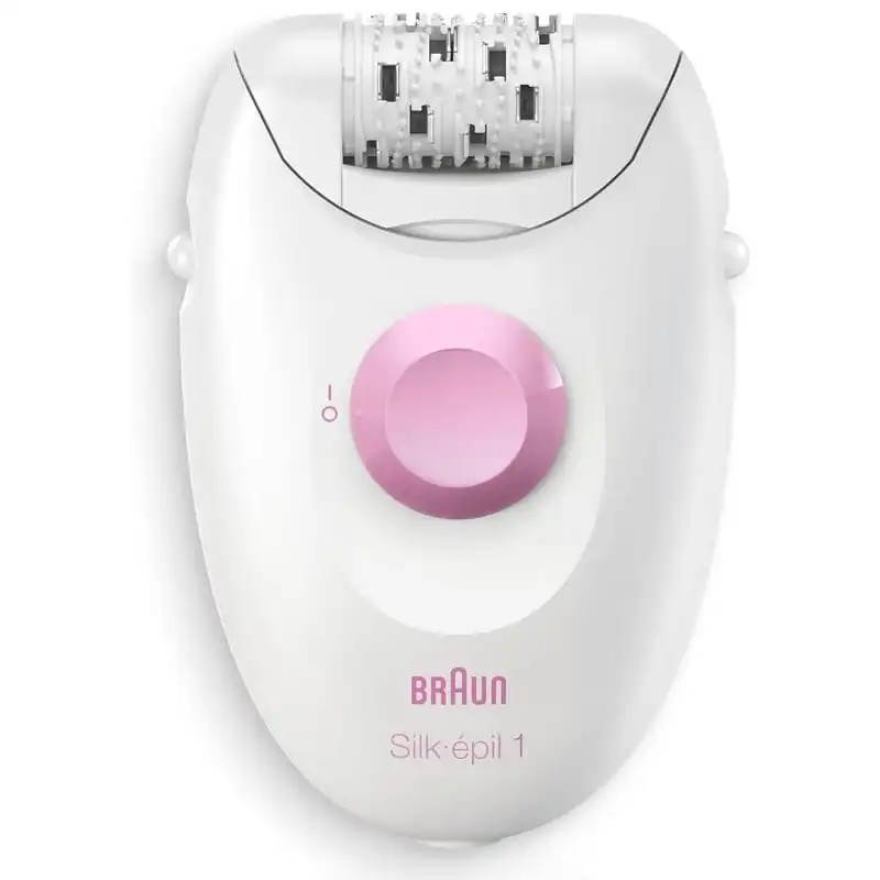Braun Silk-épil 1 1-010 Depiladora Eléctrica con Cable Blanca/Rosa