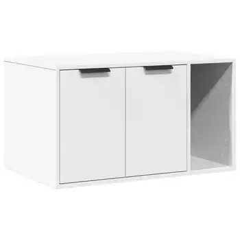 Mueble Arenero Para Gatos Madera Ingeniería Blanco 80x50x45 Cm Vidaxl