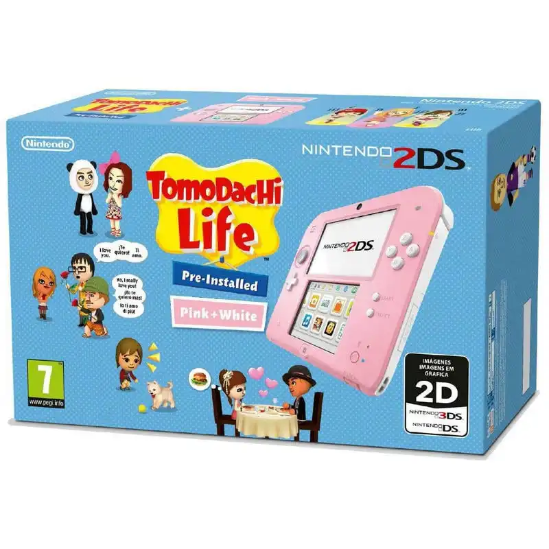 Nintendo 2DS Rosa/Blanca + Tomodachi Life (preinstalado)