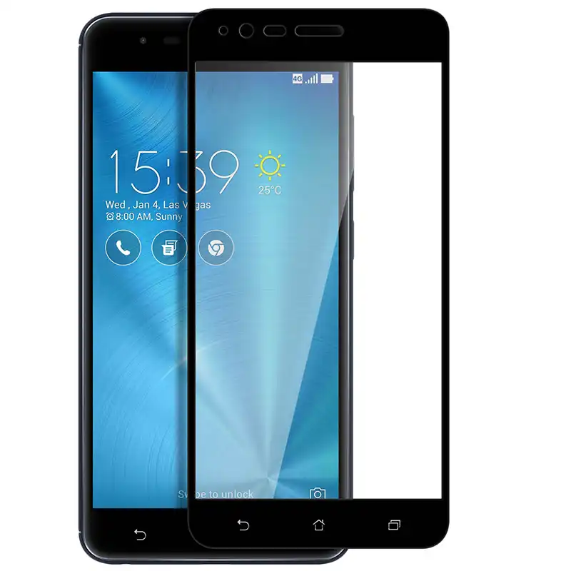 Avizar Protector de Pantalla de Cristal Templado Ultrafino Bordes Negros para Asus Zenfone 3 Zoom / Zoom S