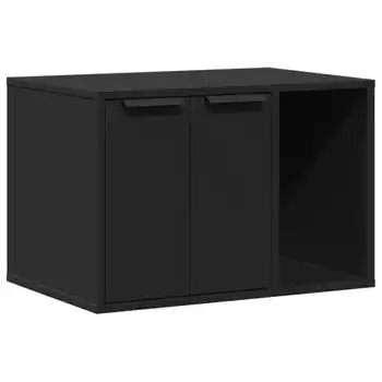 Mueble Arenero De Gatos Madera Ingeniería Negro 60x40x40 Cm Vidaxl