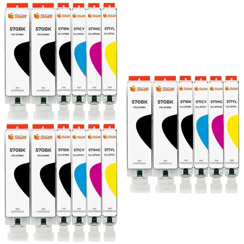 Pccom Essential Canon Pgi570xl/cli571xl Cartucho Tinta Compatible Negro/cian/magenta/amarillo Pack 18