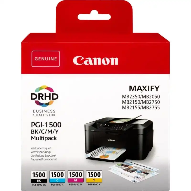 Canon PGI-1500 Multipack Cartuchos de Tinta Originales Negro/Cian/Magenta/Amarillo