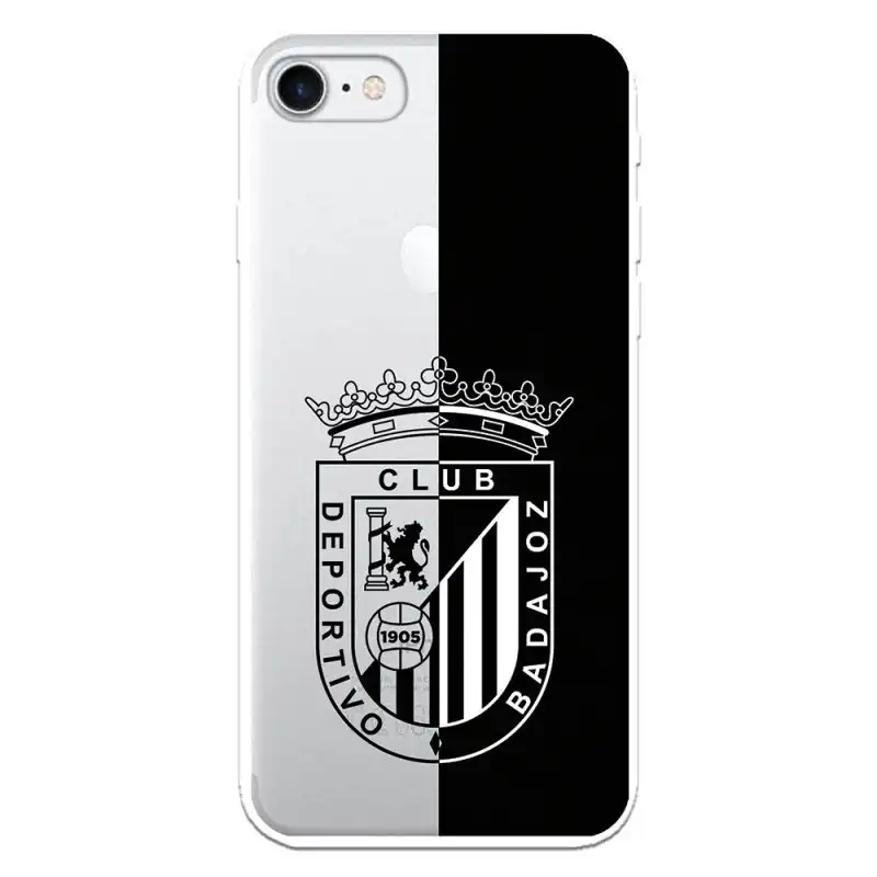 Funda Licencia Oficial Club Deportivo Badajoz Escudo Fondo Negro y Transparente para iPhone 7