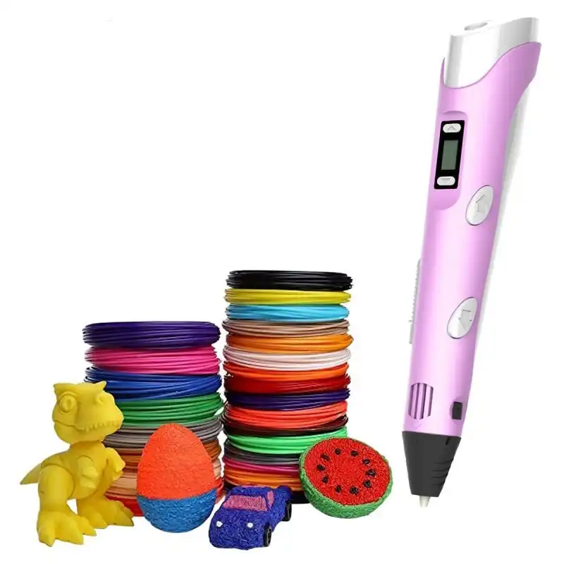 Klack Pack Bolígrafo Lápiz de Impresión 3D  para Niños + 50 Metros de PLA Rosa